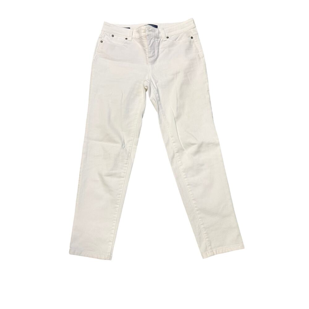 Talbots Simply Flattering Collection White Ankle Jeans Women's Size 4P Petite